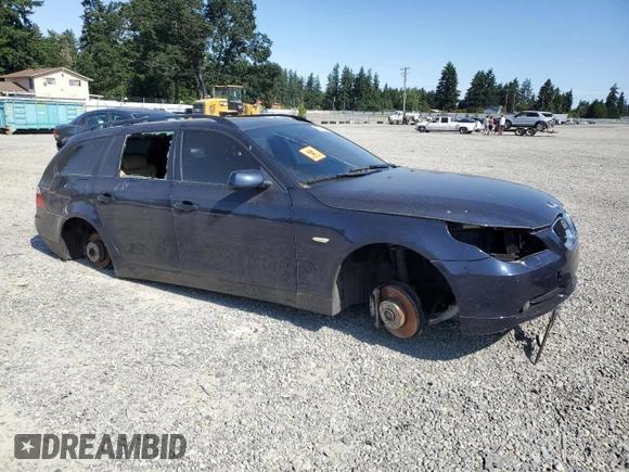 2007 BMW 5 Series 530xi with VIN WBANN73567CN04968, listed as a Copart auction lot 61217315 with 98,153 mi miles and Salvage title. Bid and sale history available at DreamBid. Image 4.