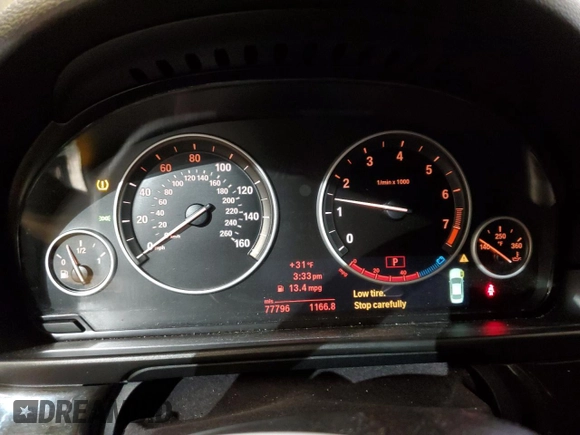 2012 BMW 5 Series 550i with VIN WBAFR9C57CDX78737, listed as a Copart auction lot 41994265 with 77,796 mi miles and Salvage Title. Bid and sale history available at carsss.com. Image 9.
