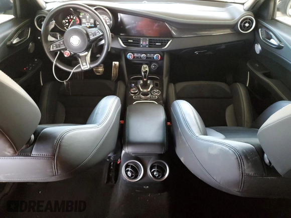 2021 Alfa Romeo Giulia Quadrifoglio with VIN ZARFAMEV5M7646074, listed as a Copart auction lot 46932545 with 21,797 mi miles and Salvage title. Bid and sale history available at DreamBid. Image 8.