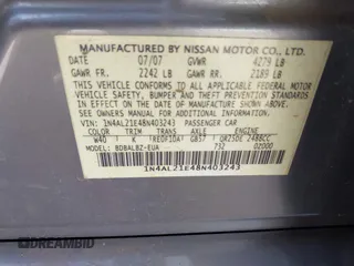 2008 Nissan Altima SL with VIN 1N4AL21E48N403243, listed as a IAAI auction lot 41899463 with 21,656 mi miles and . Bid and sale history available at carsss.com. Image 9.