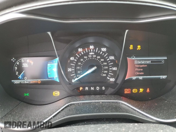 2016 Ford Fusion Titanium with VIN 3FA6P0K93GR222789, listed as a Copart auction lot 47265625 with 69,710 mi miles and Salvage Title. Bid and sale history available at DreamBid. Image 9.