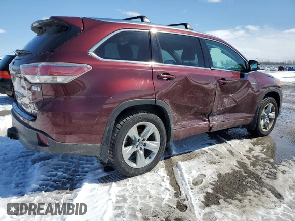 2016 Toyota Highlander Limited with VIN 5TDDCRFH0GS018564, listed as a Copart auction lot 52256205 with 230,211 mi miles and Clean title. Bid and sale history available at DreamBid. Image 3.