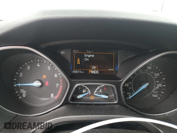 2016 Ford Focus SE with VIN 1FADP3FE5GL233081, listed as a Copart auction lot 65498195 with 89,674 mi miles and Salvage title. Bid and sale history available at DreamBid. Image 9.