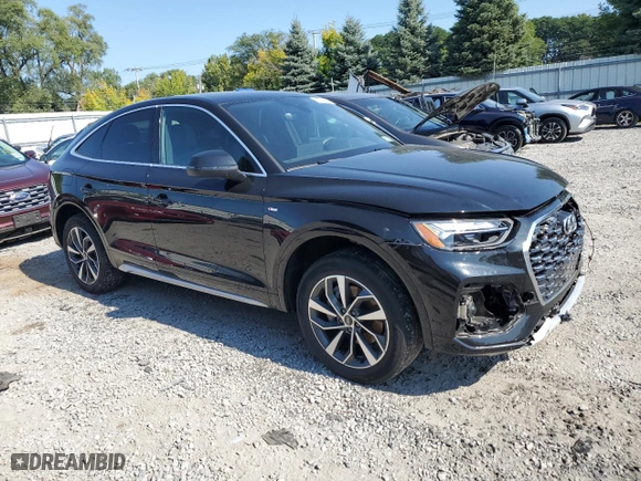 2023 Audi Q5 Sportback S line Premium Plus with VIN WA15AAFYXP2108382, listed as a Copart auction lot 70910494 with 25,081 mi miles and Salvage Title. Bid and sale history available at carsss.com. Image 4.