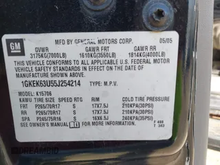 2005 GMC Yukon Denali z VIN 1GKEK63U55J254214, wystawiony jako IAAI lot #42103378 z przebiegiem 131 183 mil mil oraz . Historia ofert i sprzedaży dostępna na DreamBid. Obrazek 9.