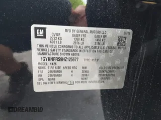 2017 Cadillac XT5 Platinum AWD z VIN 1GYKNFRS9HZ125677, wystawiony jako IAAI lot #42366784 z przebiegiem 152 116 mil mil oraz . Historia ofert i sprzedaży dostępna na DreamBid. Obrazek 9.