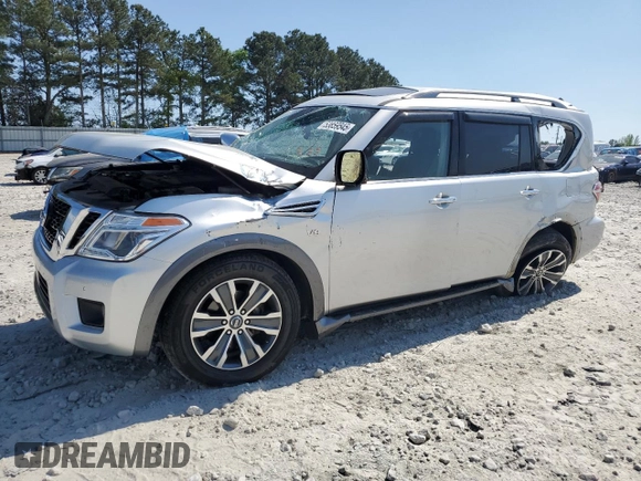 2019 Nissan Armada SL z VIN JN8AY2ND4K9087456, wystawiony jako Copart lot #53859545 z przebiegiem Nie podano mil oraz Szkoda całkowita • Salvage title. Historia ofert i sprzedaży dostępna na DreamBid. Obrazek 1.