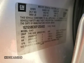 2015 GMC Canyon 2WD SLE with VIN 1GTG5BE36F1255432, listed as a Copart auction lot 48408125 with 95,778 mi miles and Clean Title. Bid and sale history available at DreamBid. Image 13.
