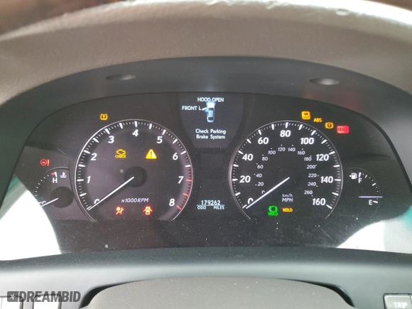 2007 Lexus LS 460 with VIN JTHBL46F975003803, listed as a Copart auction lot 44532324 with 179,262 mi miles and Salvage Title. Bid and sale history available at carsss.com. Image 9.