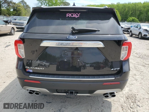 2023 Ford Explorer Platinum with VIN 1FM5K8HC8PGB47242, listed as a Copart auction lot 53545195 with 17,214 mi miles and Salvage title. Bid and sale history available at DreamBid. Image 6.
