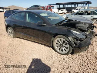 2023 Tesla Model 3 with VIN 5YJ3E1EA4PF459775, listed as a Copart auction lot 47998075 with 37,232 mi miles and Salvage Title. Bid and sale history available at DreamBid. Image 4.