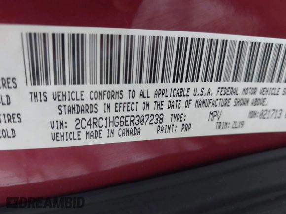 2014 Chrysler Town & Country S with VIN 2C4RC1HG6ER307238, listed as a IAAI auction lot 41852666 with 131,301 mi miles. Bid and sale history available at carsss.com. Image 9.