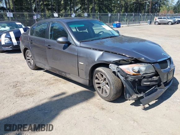 2007 BMW 3 Series 328i with VIN WBAVA33587PV65347, listed as a IAAI auction lot 42047770 with 1 mi miles. Bid and sale history available at carsss.com. Image 1.