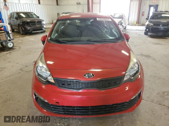 2017 Kia Rio LX with VIN KNADM4A34H6035510, listed as a Copart auction lot 63038054 with 52,837 mi miles and Salvage Title. Bid and sale history available at carsss.com. Image 5.