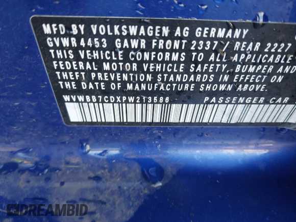 2023 Volkswagen Golf 20th Anniversary Edition z VIN WVWBB7CDXPW213586, wystawiony jako IAAI lot #41516848 z przebiegiem 27 896 mil mil oraz . Historia ofert i sprzedaży dostępna na DreamBid. Obrazek 9.