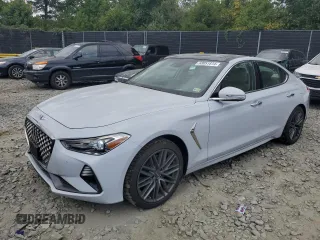 2019 Genesis G70 2.0T Advanced with VIN KMTG44LA5KU017338, listed as a Copart auction lot 68051814 with 58,375 mi miles and Salvage Title. Bid and sale history available at carsss.com. Image 1.