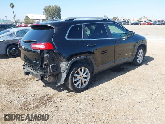 2017 Jeep Cherokee Limited with VIN 1C4PJLDB3HW523076, listed as a IAAI auction lot 41612129 with 94,970 mi miles. Bid and sale history available at carsss.com. Image 4.