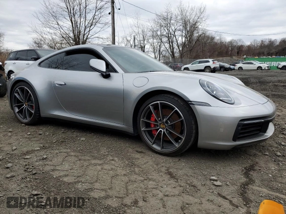 2021 Porsche 911 Carrera S with VIN WP0AB2A9XMS221638, listed as a Copart auction lot 41456525 with 0 mi miles and Salvage Title. Bid and sale history available at carsss.com. Image 4.