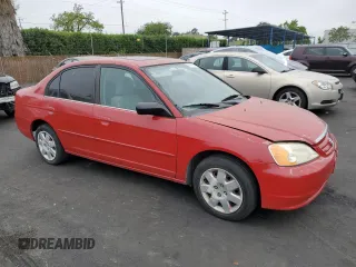 2002 Honda Civic EX with VIN 2HGES26792H554976, listed as a Copart auction lot 53095385 with 253,228 mi miles and Salvage Title. Bid and sale history available at DreamBid. Image 4.