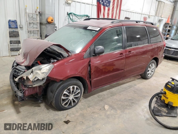 2010 Toyota Sienna CE with VIN 5TDKK4CC6AS325430, listed as a Copart auction lot 41908895 with 180,617 mi miles and Non Repairable. Bid and sale history available at DreamBid. Image 1.