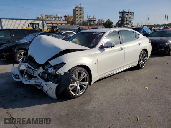 2015 Infiniti Q70 z VIN JN1BY1PP8FM600344, wystawiony jako Copart lot #58033645 z przebiegiem 113 653 mil mil oraz Szkoda całkowita • Salvage title. Historia ofert i sprzedaży dostępna na DreamBid. Obrazek 1.