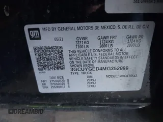 2021 Chevrolet Silverado 1500 LTZ with VIN 3GCUYGED4MG352899, listed as a IAAI auction lot 42045589 with 70,249 mi miles and . Bid and sale history available at DreamBid. Image 9.
