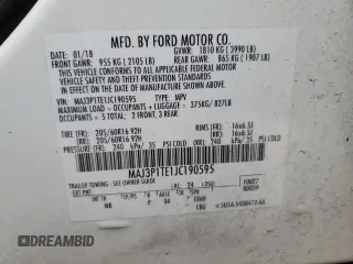 2018 Ford EcoSport SE с VIN MAJ3P1TE1JC190595, выставлен на аукционе Copart как лот 51249705 с пробегом 42 808 миль миль и Списание • Salvage title. История ставок и продаж доступна на DreamBid. Изображение 13.