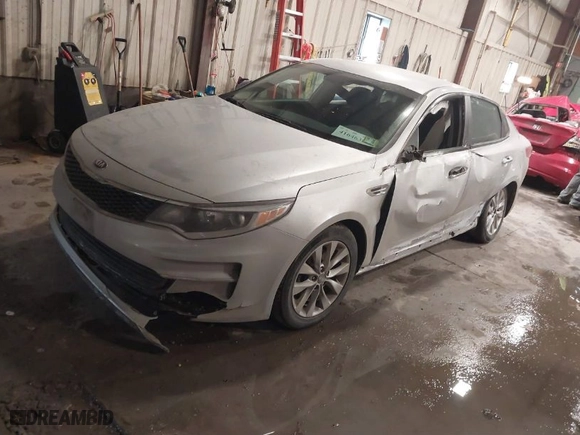 2018 Kia Optima S with VIN 5XXGT4L35JG263409, listed as a IAAI auction lot 41646396 with 97,793 mi miles. Bid and sale history available at carsss.com. Image 2.