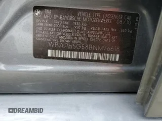 2011 BMW 3 Series 328i с VIN WBAPH5G58BNM76618, выставлен на аукционе Copart как лот 53556465 с пробегом 137 118 миль миль и Списание • Salvage title. История ставок и продаж доступна на DreamBid. Изображение 12.