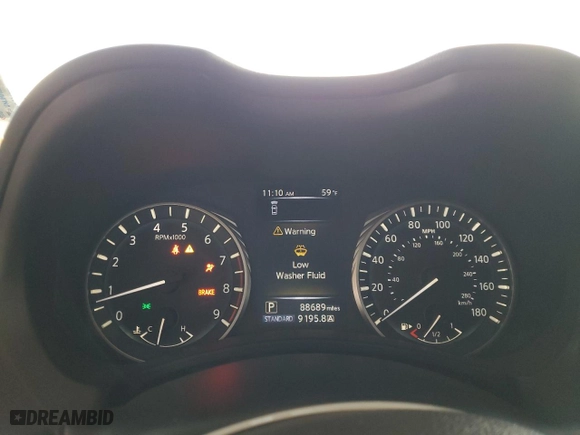 2019 Infiniti Q50 3.0t LUXE with VIN JN1EV7AP1KM540094, listed as a Copart auction lot 44002165 with 88,689 mi miles and Salvage Title. Bid and sale history available at carsss.com. Image 9.