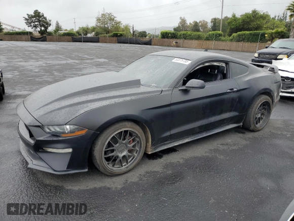 2021 Ford Mustang EcoBoost with VIN 1FA6P8TH1M5128283, listed as a Copart auction lot 53375735 with 52,908 mi miles and Salvage Title. Bid and sale history available at carsss.com. Image 1.
