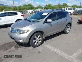 2009 Nissan Murano SL with VIN JN8AZ18U19W003298, listed as a IAAI auction lot 41723756 with 151,482 mi miles and . Bid and sale history available at carsss.com. Image 2.