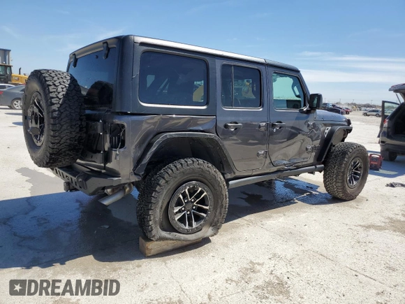 2024 Jeep Wrangler Willys with VIN 1C4RJXDG9RW286042, listed as a Copart auction lot 49459025 with 6,417 mi miles and Salvage title. Bid and sale history available at DreamBid. Image 3.