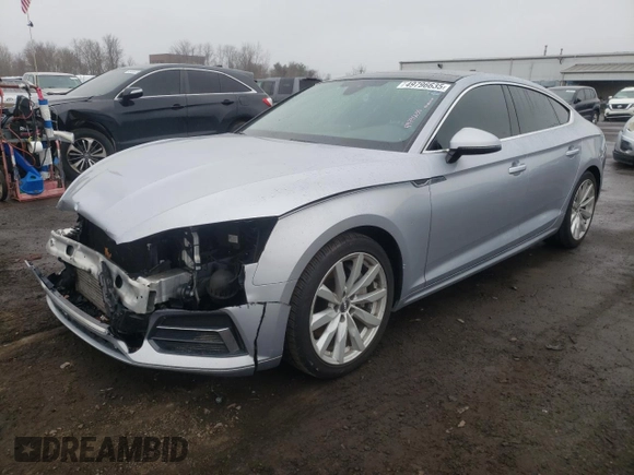 2018 Audi A5 Sportback Premium Plus with VIN WAUBNCF5XJA009747, listed as a Copart auction lot 49796635 with 127,155 mi miles and Salvage Title. Bid and sale history available at carsss.com. Image 1.