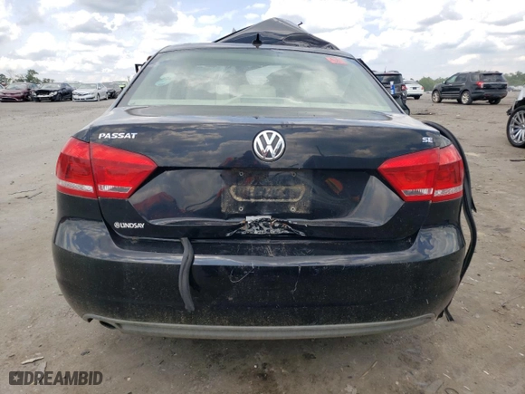 2013 Volkswagen Passat SE with VIN 1VWBP7A32DC023593, listed as a Copart auction lot 56990144 with 0 mi miles and Salvage Title. Bid and sale history available at carsss.com. Image 6.
