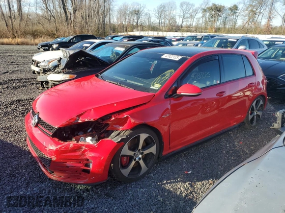 2016 Volkswagen Golf GTI SE w/Performance Pkg with VIN 3VW547AU1GM060801, listed as a Copart auction lot 42822125 with 133,159 mi miles and Salvage Title. Bid and sale history available at carsss.com. Image 1.