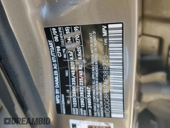 2010 Mercedes-Benz GLK 350 with VIN WDCGG8HB9AF388725, listed as a Copart auction lot 67896004 with 105,879 mi miles and Salvage Title. Bid and sale history available at DreamBid. Image 13.