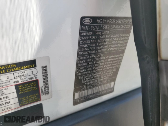 2016 Land Rover Range Rover with VIN SALGR2PF6GA298514, listed as a Copart auction lot 50099365 with 139,698 mi miles and Salvage Title. Bid and sale history available at carsss.com. Image 15.