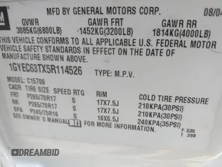 2005 Cadillac Escalade z VIN 1GYEC63TX5R114526, wystawiony jako IAAI lot #41685638 z przebiegiem 167 048 mil mil oraz . Historia ofert i sprzedaży dostępna na DreamBid. Obrazek 9.