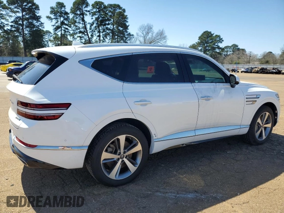 2021 Genesis GV80 with VIN KMUHCESCXMU051032, listed as a Copart auction lot 48432615 with 130,864 mi miles and Salvage Title. Bid and sale history available at DreamBid. Image 3.