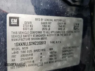2017 GMC Acadia SLE with VIN 1GKKNLLS7HZ200913, listed as a Copart auction lot 45397625 with 155,432 mi miles and Salvage Title. Bid and sale history available at carsss.com. Image 13.
