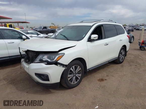 2017 Nissan Pathfinder SV with VIN 5N1DR2MMXHC668443, listed as a IAAI auction lot 42020905 with 109,417 mi miles. Bid and sale history available at carsss.com. Image 2.
