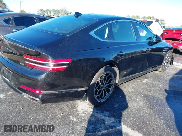 2021 Genesis G80 2.5T with VIN KMTGB4SC0MU047486, listed as a IAAI auction lot 41292975 with 53,196 mi miles and . Bid and sale history available at DreamBid. Image 4.