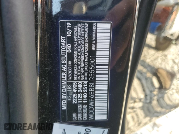 2020 Mercedes-Benz C 43 AMG z VIN WDDWF6EB8LR555001, wystawiony jako Copart lot #58660435 z przebiegiem 62 546 mil mil oraz Szkoda całkowita • Salvage title. Historia ofert i sprzedaży dostępna na DreamBid. Obrazek 12.