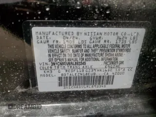 2024 Nissan Versa S with VIN 3N1CN8DV6RL893345, listed as a Copart auction lot 50308005 with 12,585 mi miles and Salvage Title. Bid and sale history available at carsss.com. Image 12.