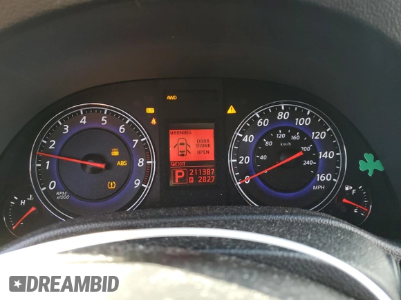 2008 Infiniti G35 x with VIN JNKBV61F88M252565, listed as a Copart auction lot 77271614 with 211,387 mi miles and Salvage Title. Bid and sale history available at DreamBid. Image 9.