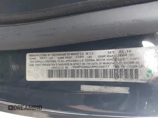 2010 Volkswagen Beetle with VIN 3VWPG3AG2AM016977, listed as a IAAI auction lot 42464694 with 151,698 mi miles and . Bid and sale history available at DreamBid. Image 9.