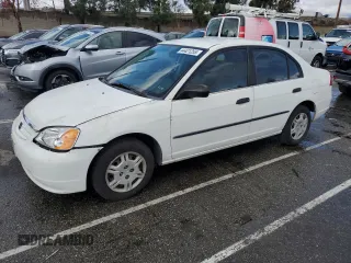 2001 Honda Civic DX with VIN 2HGES16281H614582, listed as a Copart auction lot 44421255 with 257,612 mi miles and Salvage Title. Bid and sale history available at carsss.com. Image 1.