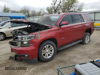 2015 Chevrolet Tahoe LT z VIN 1GNSKBKC5FR108647, wystawiony jako Copart lot #50629905 z przebiegiem Nie podano mil oraz Szkoda całkowita • Salvage title. Historia ofert i sprzedaży dostępna na DreamBid. Obrazek 1.