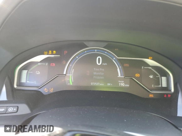 2018 Honda Clarity Plug-In Hybrid Touring with VIN JHMZC5F35JC010129, listed as a Copart auction lot 77621994 with 72,537 mi miles and Salvage Title. Bid and sale history available at carsss.com. Image 9.
